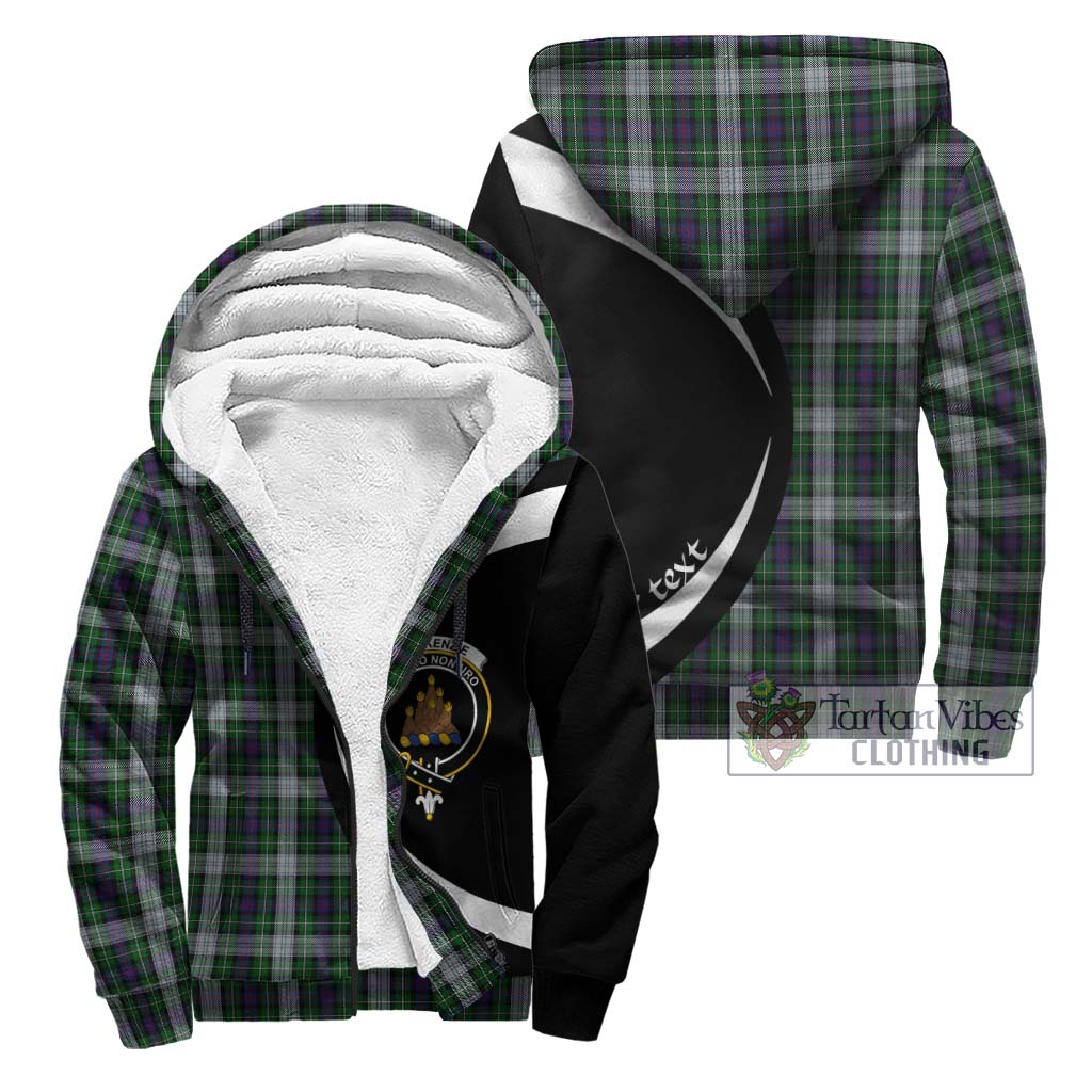 Mackenzie Dress Tartan Sherpa Hoodie with Family Crest Circle Style Unisex - Tartan Vibes Clothing