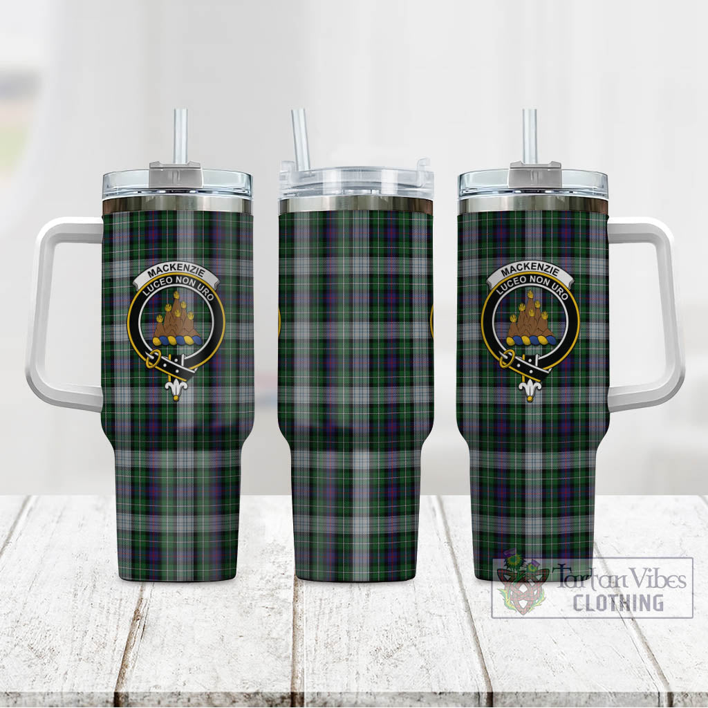 Tartan Vibes Clothing MacKenzie Dress Tartan and Family Crest Tumbler with Handle