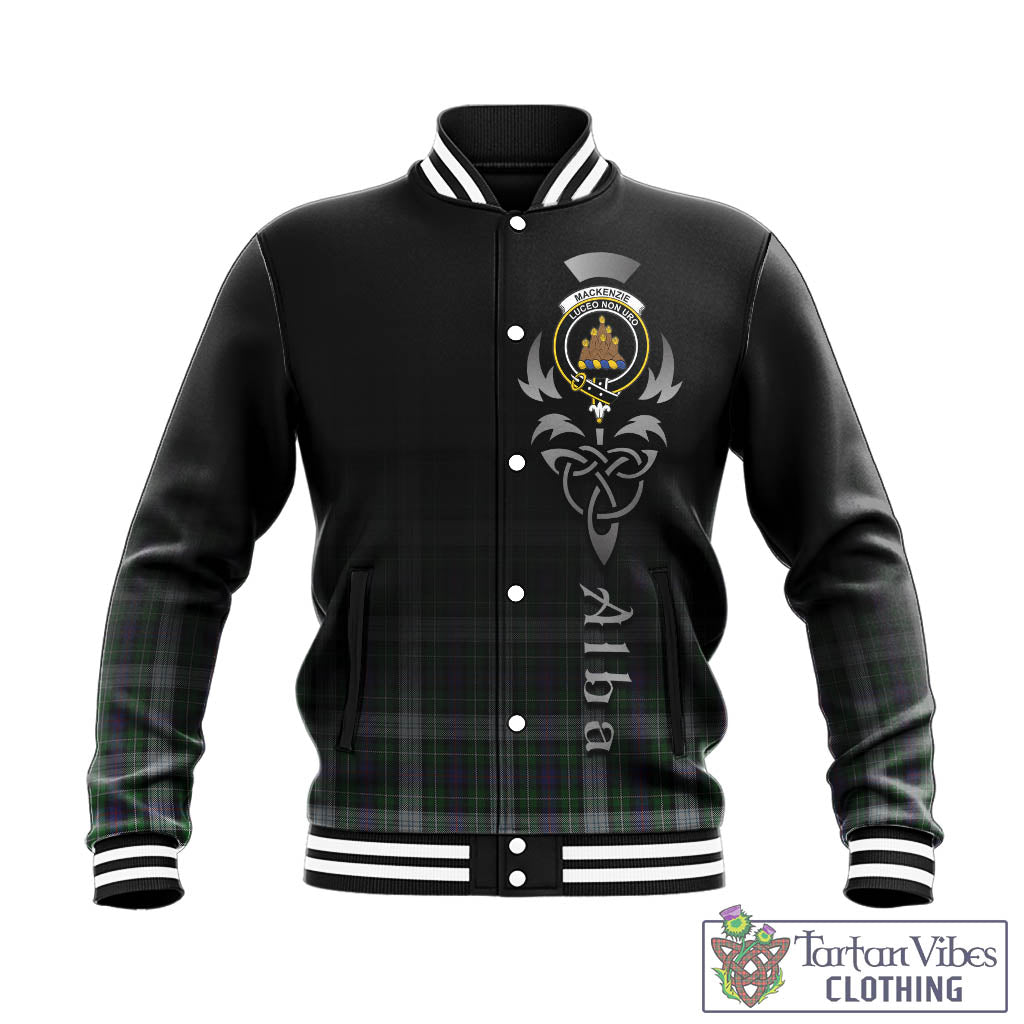 Tartan Vibes Clothing MacKenzie Dress Tartan Baseball Jacket Featuring Alba Gu Brath Family Crest Celtic Inspired