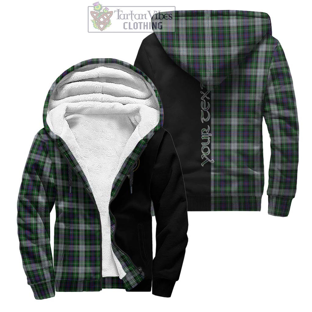 Mackenzie Dress Tartan Sherpa Hoodie with Family Crest and Half Of Me Style Unisex - Tartanvibesclothing Shop