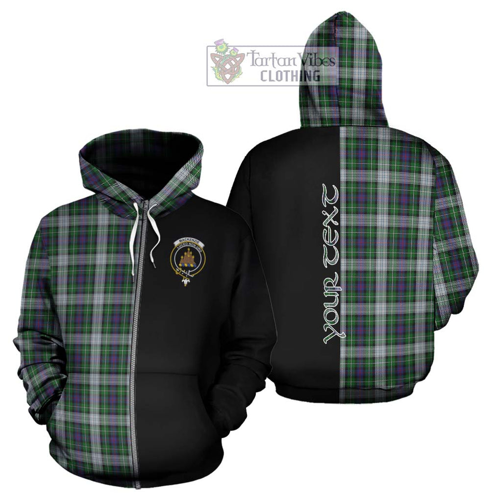 Mackenzie Dress Tartan Hoodie with Family Crest and Half Of Me Style - Tartanvibesclothing Shop