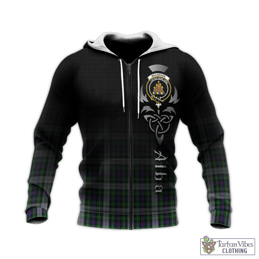 Tartan Vibes Clothing MacKenzie Dress Tartan Knitted Hoodie Featuring Alba Gu Brath Family Crest Celtic Inspired