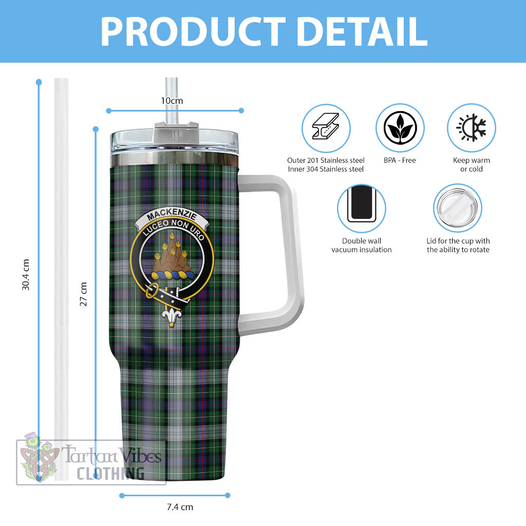 Tartan Vibes Clothing MacKenzie Dress Tartan and Family Crest Tumbler with Handle