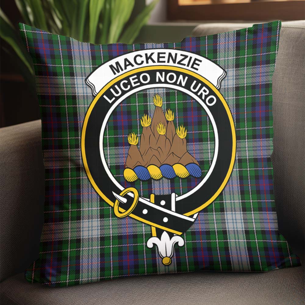 MacKenzie Dress Tartan Pillow Cover with Family Crest - Tartanvibesclothing