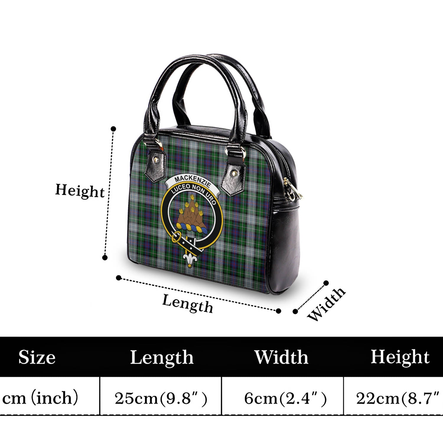 MacKenzie Dress Tartan Shoulder Handbags with Family Crest - Tartanvibesclothing