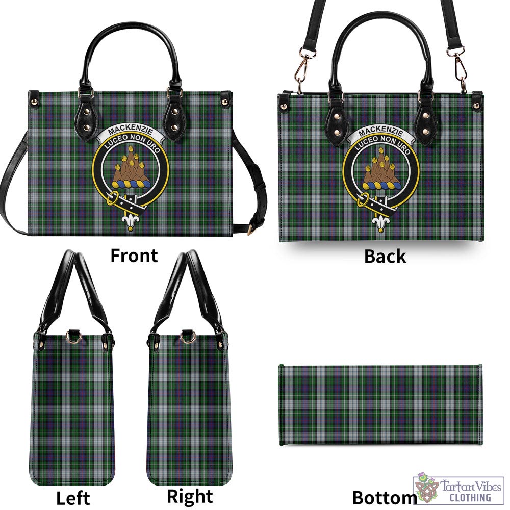 Tartan Vibes Clothing MacKenzie Dress Tartan Luxury Leather Handbags with Family Crest