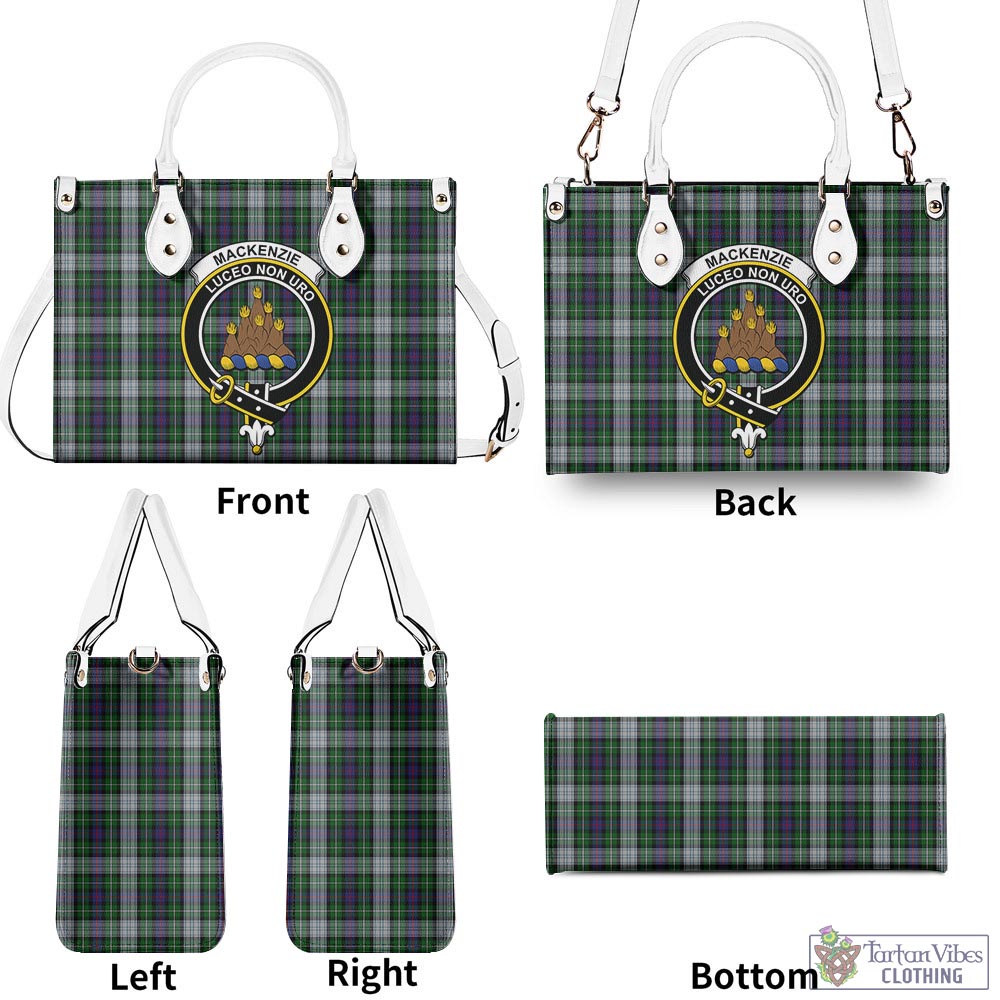 Tartan Vibes Clothing MacKenzie Dress Tartan Luxury Leather Handbags with Family Crest