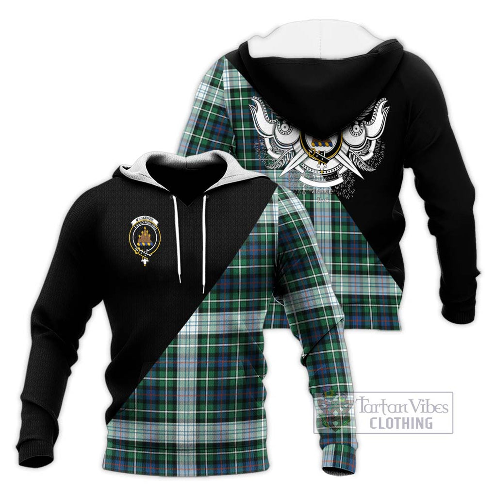 Mackenzie Dress Ancient Tartan Knitted Hoodie with Family Crest and Military Logo Style Unisex Knitted Pullover Hoodie - Tartanvibesclothing Shop