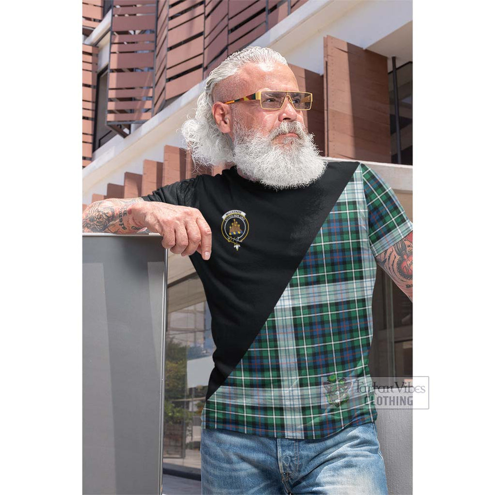 Tartan Vibes Clothing Mackenzie Dress Ancient Tartan Cotton T-shirt with Family Crest and Military Logo Style