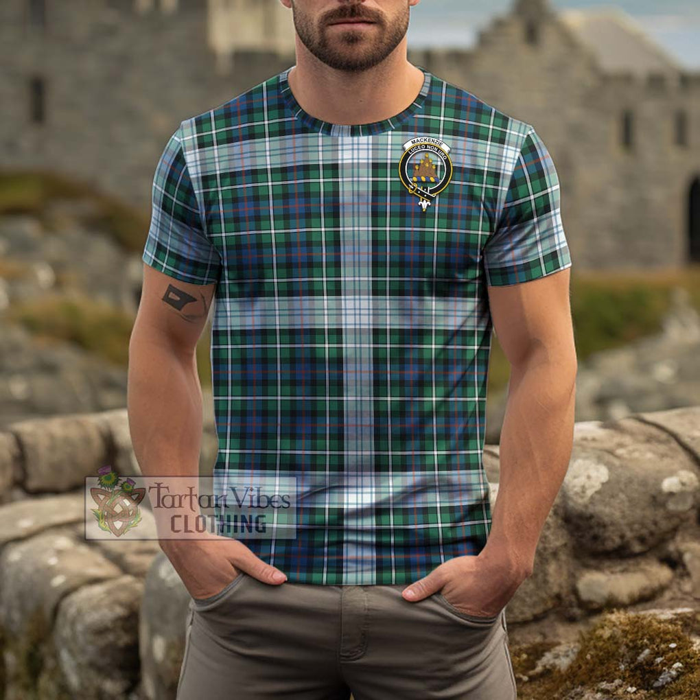 Mackenzie Dress Ancient Tartan Cotton T-Shirt with Family Crest Men's Shirt - Tartanvibesclothing Shop