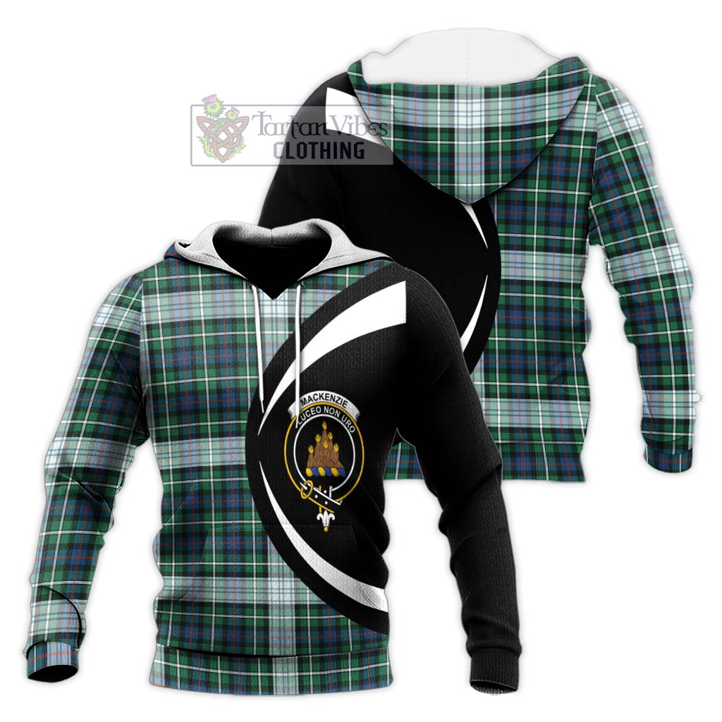 Mackenzie Dress Ancient Tartan Knitted Hoodie with Family Crest Circle Style Unisex Knitted Pullover Hoodie - Tartan Vibes Clothing