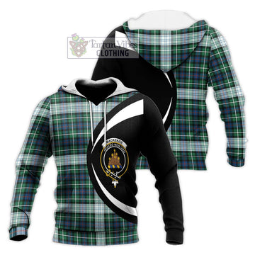 Mackenzie Dress Ancient Tartan Knitted Hoodie with Family Crest Circle Style