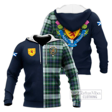 Mackenzie Dress Ancient Tartan Knitted Hoodie Alba with Scottish Lion Royal Arm Half Style