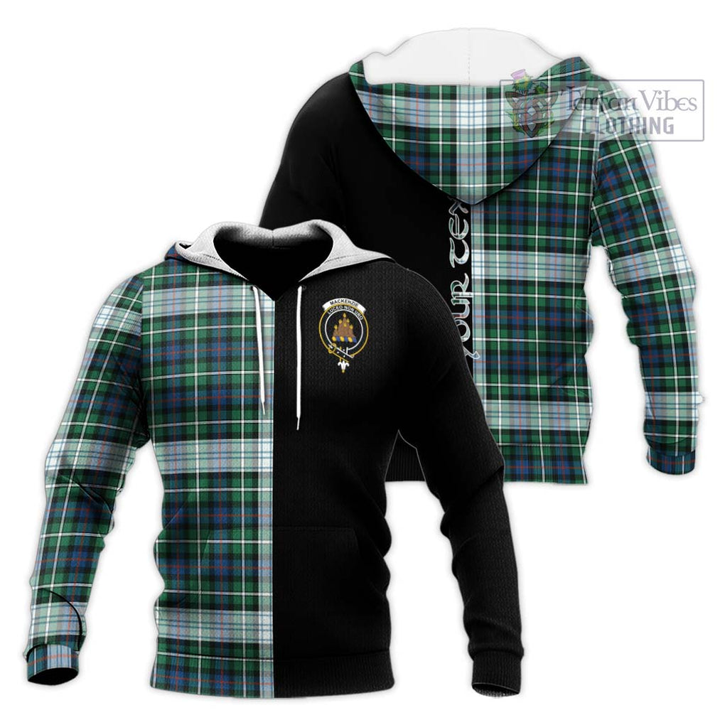 Mackenzie Dress Ancient Tartan Knitted Hoodie with Family Crest and Half Of Me Style Unisex Knitted Pullover Hoodie - Tartanvibesclothing Shop