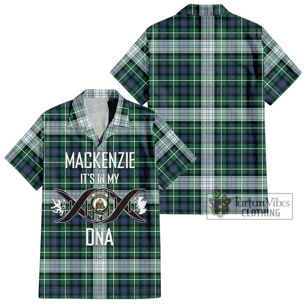 Mackenzie Dress Ancient Tartan Short Sleeve Button Shirt with Family Crest DNA In Me Style Kid - Tartanvibesclothing Shop