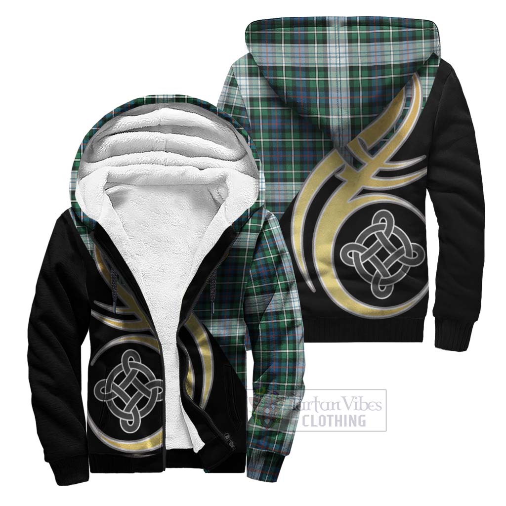 Mackenzie Dress Ancient Tartan Sherpa Hoodie with Family Crest and Celtic Symbol Style Unisex S - Tartan Vibes Clothing