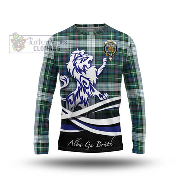 Mackenzie Dress Ancient Tartan Long Sleeve T-Shirt with Alba Gu Brath Regal Lion Emblem