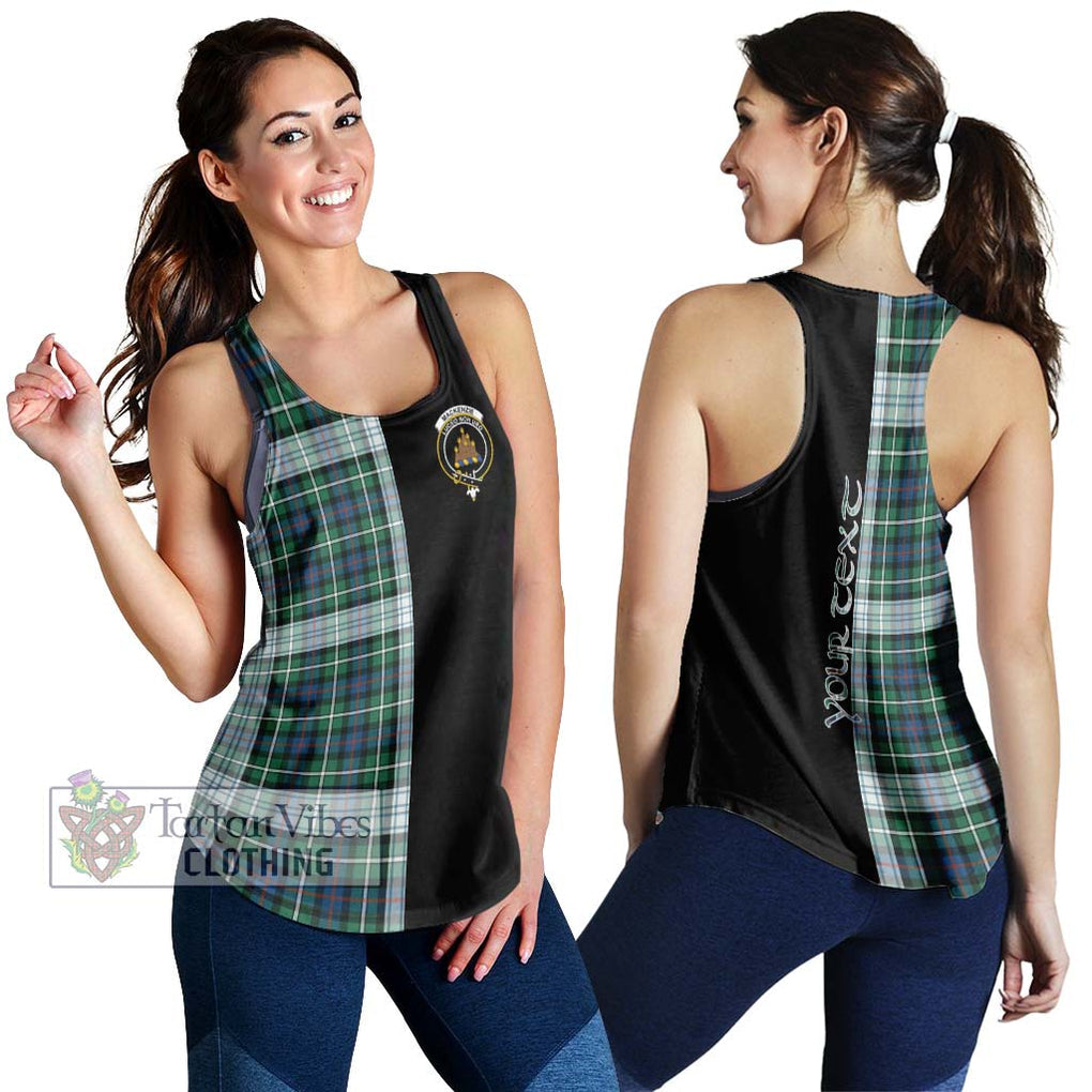 Mackenzie Dress Ancient Tartan Women's Racerback Tanks with Family Crest and Half Of Me Style 4XL - Tartanvibesclothing Shop