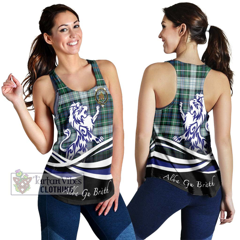 Mackenzie Dress Ancient Tartan Women's Racerback Tanks with Alba Gu Brath Regal Lion Emblem 4XL - Tartanvibesclothing Shop