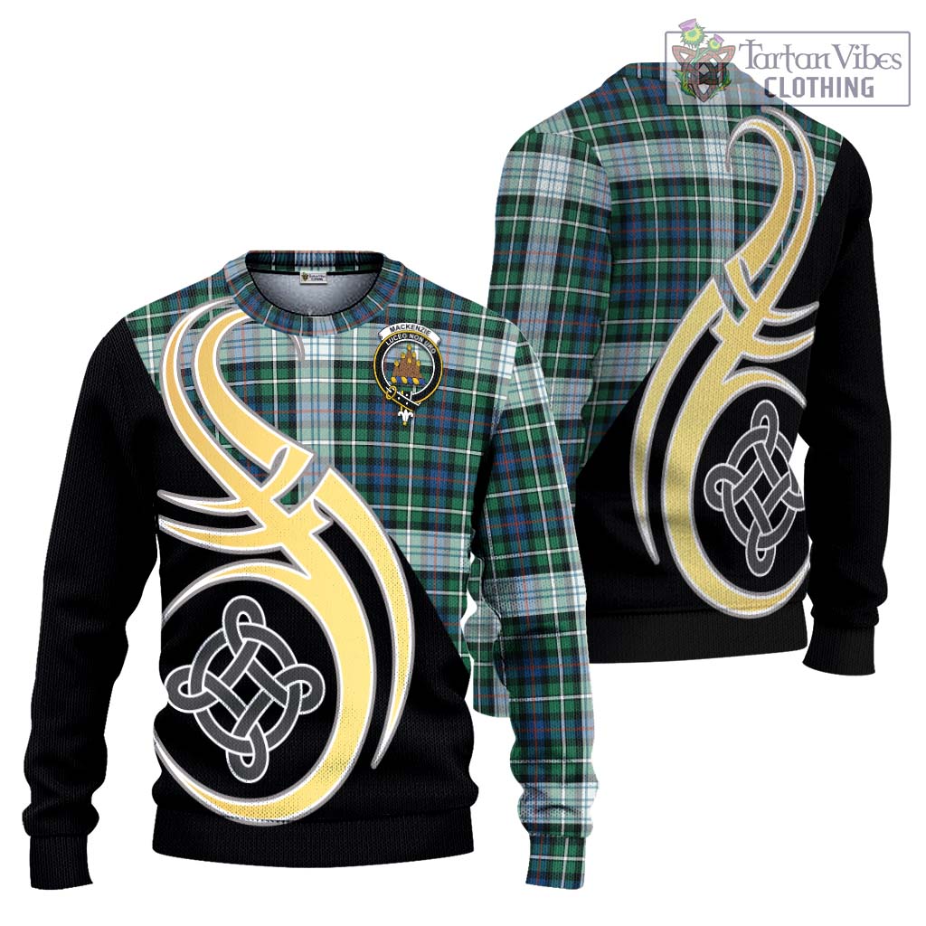 Mackenzie Dress Ancient Tartan Knitted Sweater with Family Crest and Celtic Symbol Style Unisex - Tartan Vibes Clothing