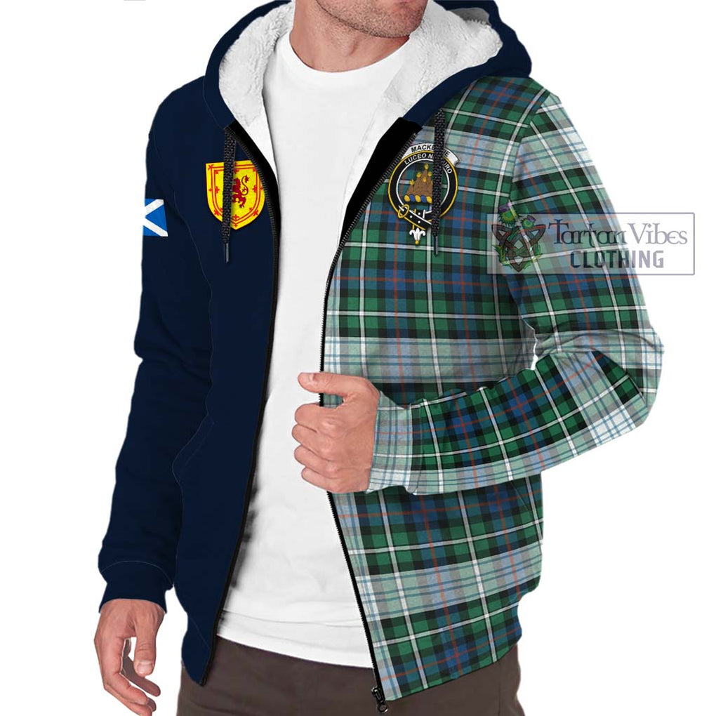 Tartan Vibes Clothing Mackenzie Dress Ancient Tartan Sherpa Hoodie with Scottish Lion Royal Arm Half Style