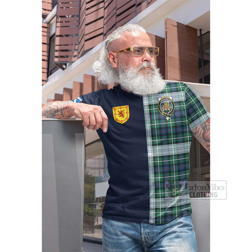 Tartan Vibes Clothing Mackenzie Dress Ancient Tartan Cotton T-shirt with Scottish Lion Royal Arm Half Style