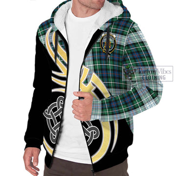 Mackenzie Dress Ancient Tartan Sherpa Hoodie with Family Crest and Celtic Symbol Style