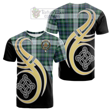 Mackenzie Dress Ancient Tartan Cotton T-shirt with Family Crest and Celtic Symbol Style