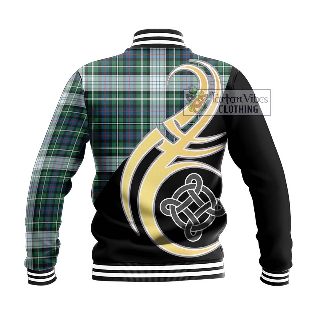 Mackenzie Dress Ancient Tartan Baseball Jacket with Family Crest and Celtic Symbol Style - Tartan Vibes Clothing