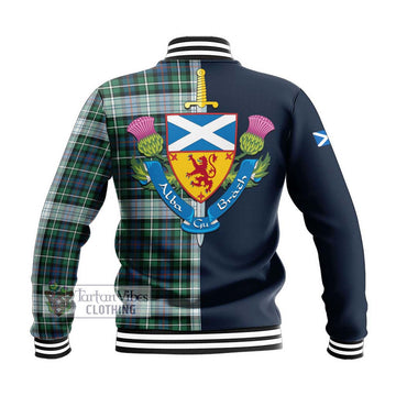 Mackenzie Dress Ancient Tartan Baseball Jacket Alba with Scottish Lion Royal Arm Half Style