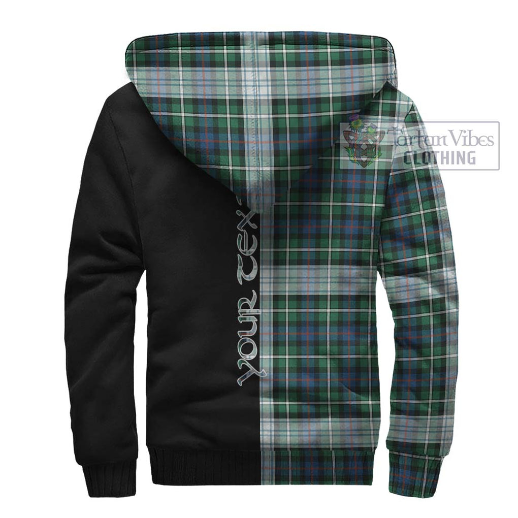 Mackenzie Dress Ancient Tartan Sherpa Hoodie with Family Crest and Half Of Me Style - Tartanvibesclothing Shop