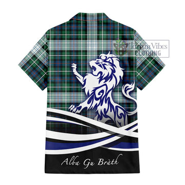 Mackenzie Dress Ancient Tartan Short Sleeve Button Shirt with Alba Gu Brath Regal Lion Emblem