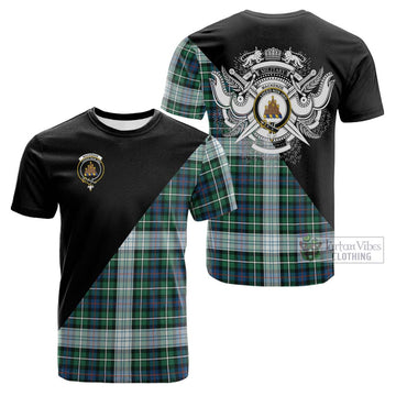 Mackenzie Dress Ancient Tartan Cotton T-shirt with Family Crest and Military Logo Style