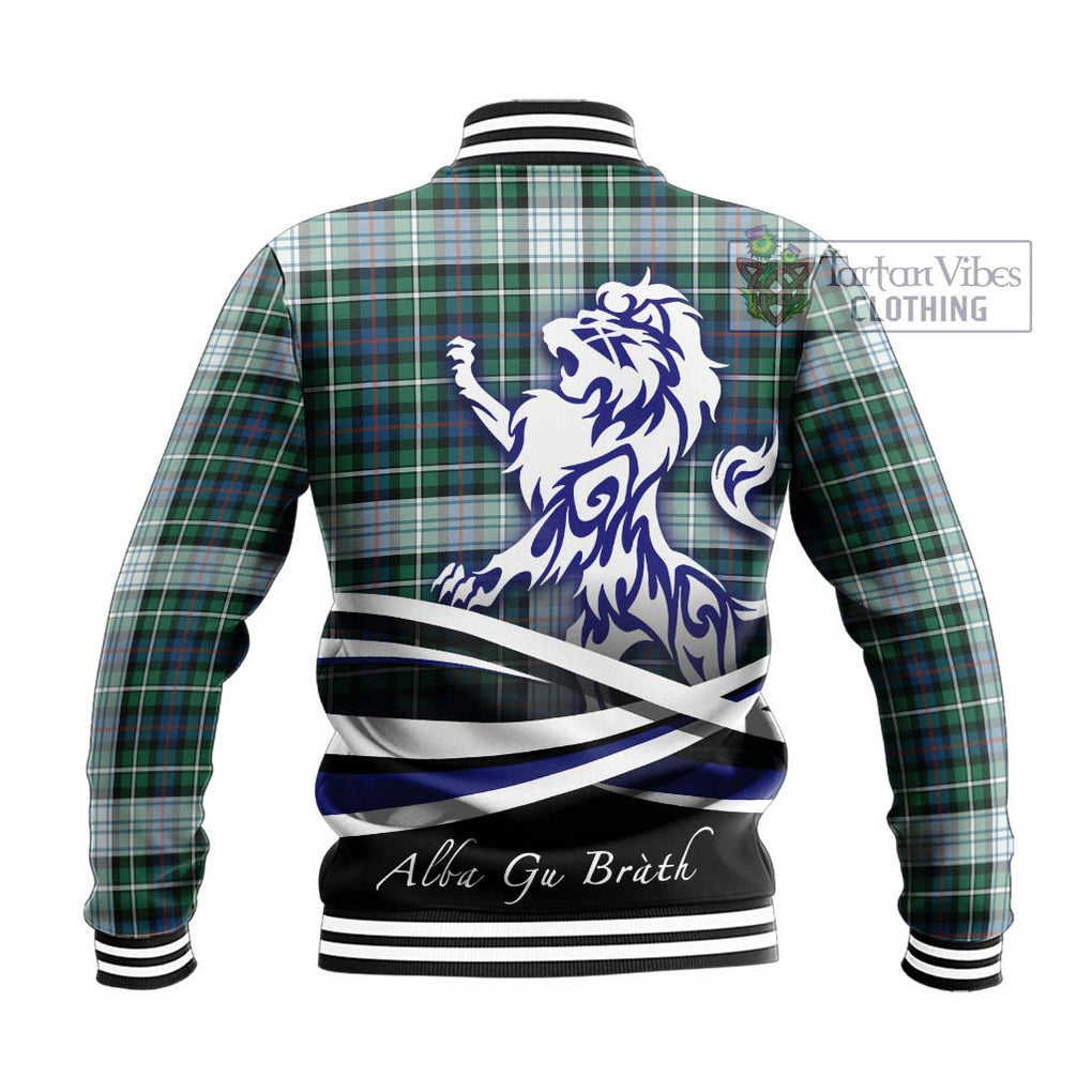 Mackenzie Dress Ancient Tartan Baseball Jacket with Alba Gu Brath Regal Lion Emblem - Tartanvibesclothing Shop