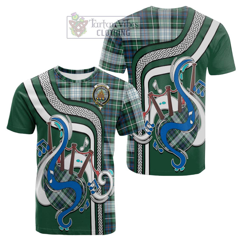 Tartan Vibes Clothing Mackenzie Dress Ancient Tartan Cotton T-shirt with Epic Bagpipe Style