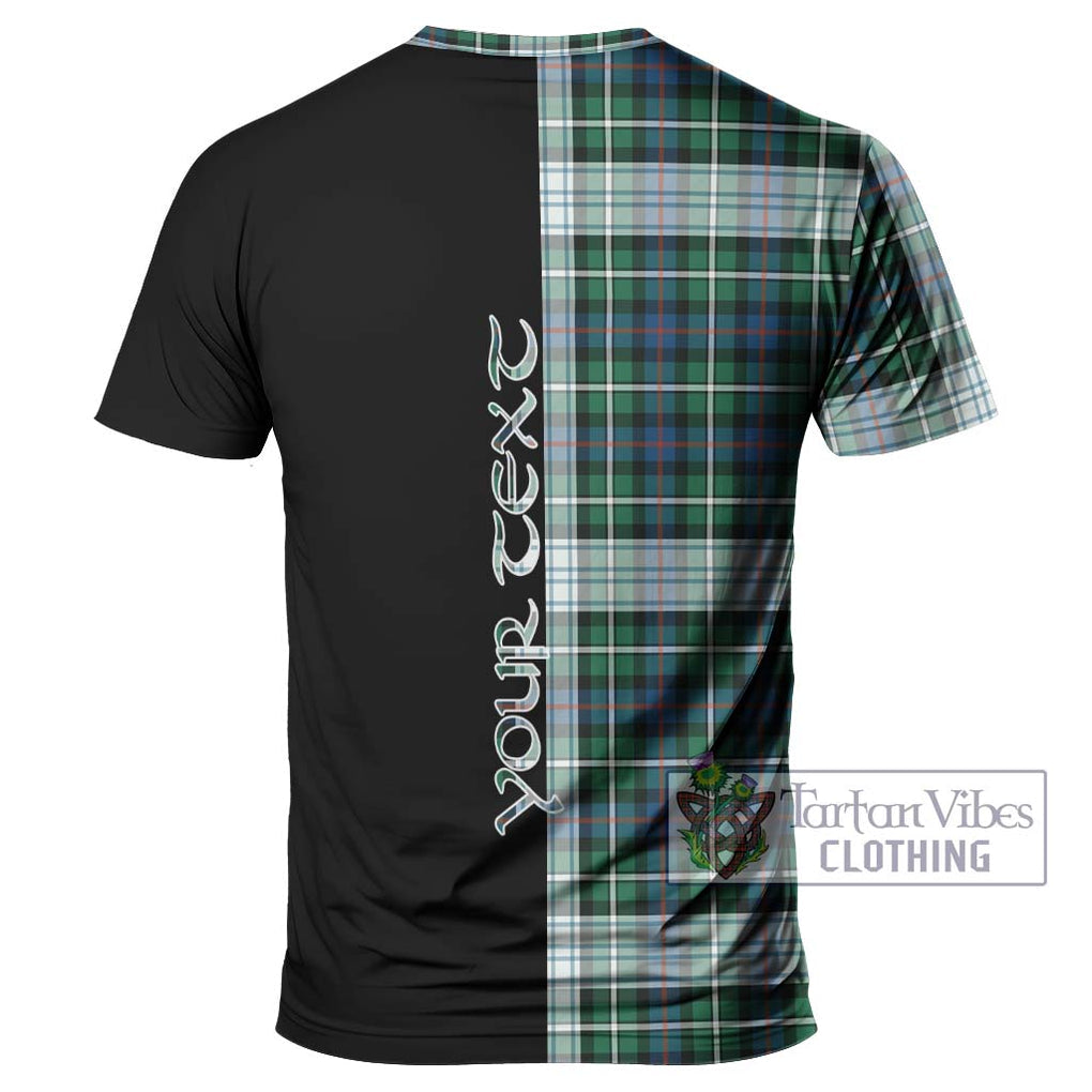 Mackenzie Dress Ancient Tartan T-Shirt with Family Crest and Half Of Me Style - Tartanvibesclothing Shop