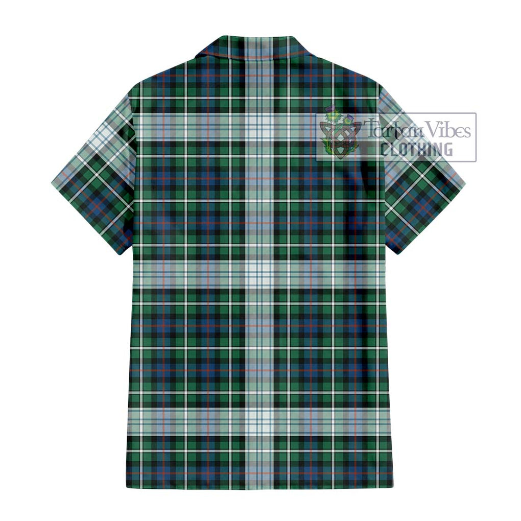 Mackenzie Dress Ancient Tartan Short Sleeve Button Shirt with Family Crest DNA In Me Style - Tartanvibesclothing Shop