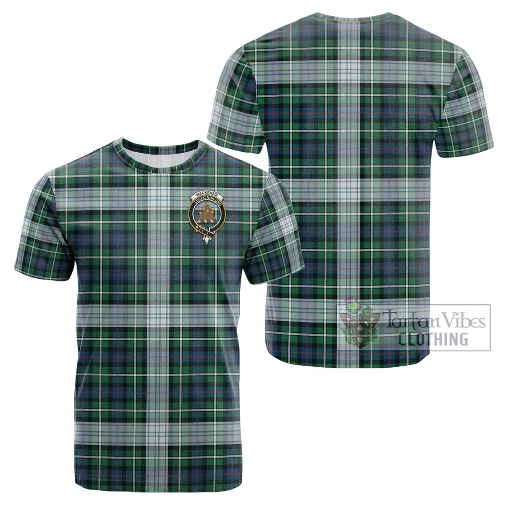 Mackenzie Dress Ancient Tartan Cotton T-Shirt with Family Crest Kid's Shirt - Tartanvibesclothing Shop