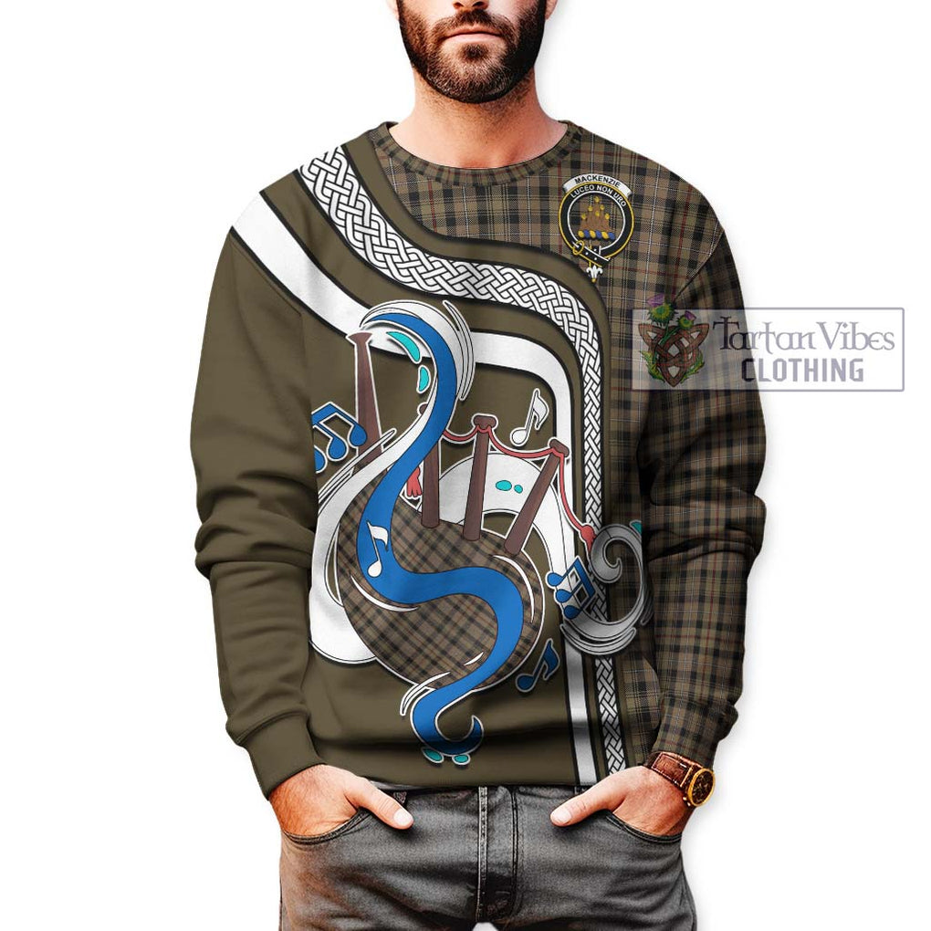 Tartan Vibes Clothing Mackenzie Hunting Tartan Sweatshirt with Epic Bagpipe Style