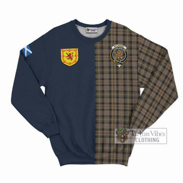 Mackenzie Hunting Tartan Sweatshirt Alba with Scottish Lion Royal Arm Half Style