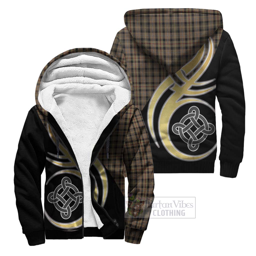 Mackenzie Hunting Tartan Sherpa Hoodie with Family Crest and Celtic Symbol Style Unisex S - Tartan Vibes Clothing