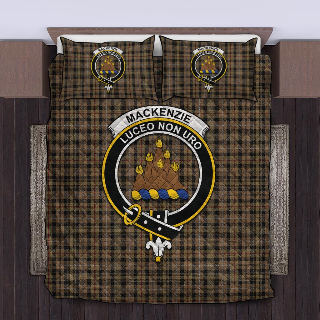 MacKenzie Hunting Tartan Quilt Bed Set with Family Crest Twin - Tartan Vibes Clothing