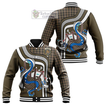 Mackenzie Hunting Tartan Baseball Jacket with Epic Bagpipe Style