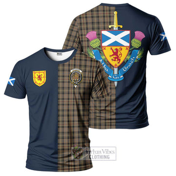 Mackenzie Hunting Tartan T-Shirt Alba with Scottish Lion Royal Arm Half Style