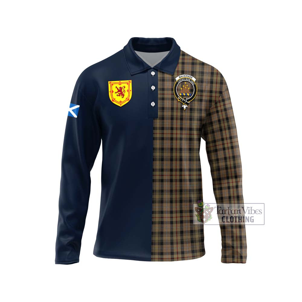 Tartan Vibes Clothing Mackenzie Hunting Tartan Long Sleeve Polo Shirt with Scottish Lion Royal Arm Half Style