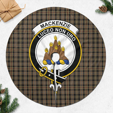 MacKenzie Hunting Tartan Christmas Tree Skirt with Family Crest