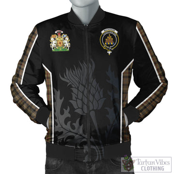 MacKenzie Hunting Tartan Bomber Jacket with Family Crest and Scottish Thistle Vibes Sport Style