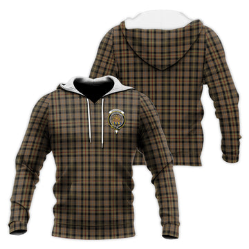 MacKenzie Hunting Tartan Knitted Hoodie with Family Crest