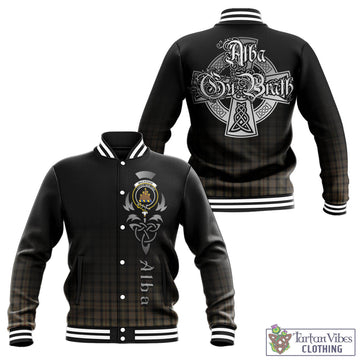 MacKenzie Hunting Tartan Baseball Jacket Featuring Alba Gu Brath Family Crest Celtic Inspired