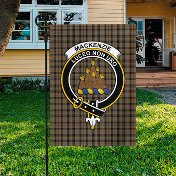 MacKenzie Hunting Tartan Flag with Family Crest